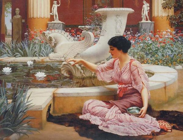 John William Godward A Pompeian Garden